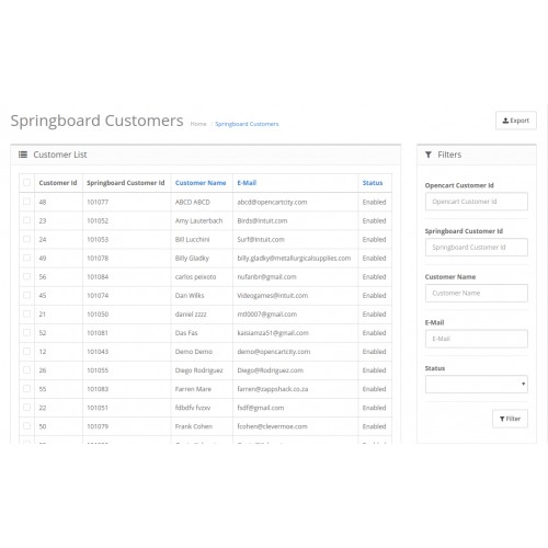 OpenCart - Opencart Springboard POS Connector