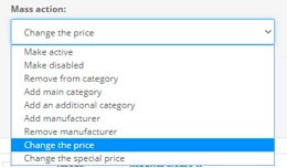 Mass change of products (prices, categories, pro..