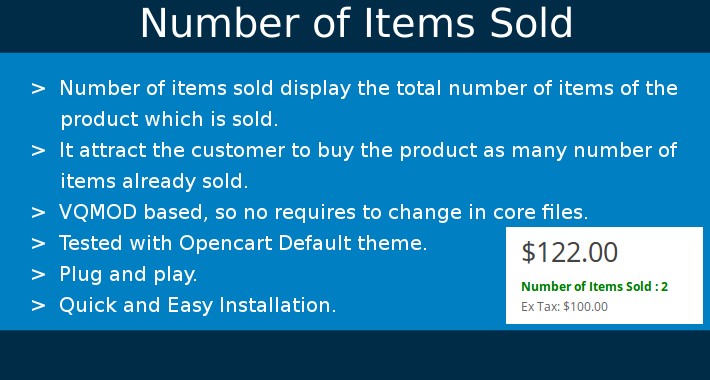 Number of items sold