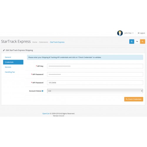 OpenCart StarTrack Express Australia