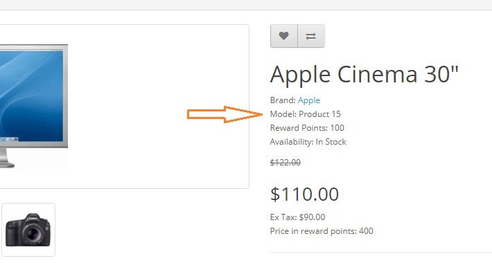 Change Product Code to Model