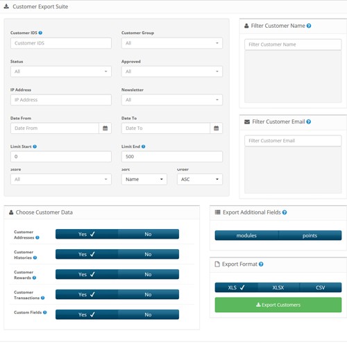 OpenCart - Product And Customer Import/Export Suite