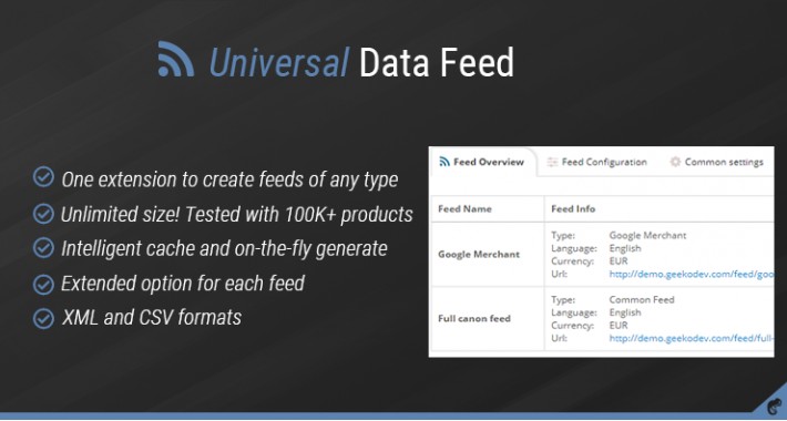 Universal Data Feed (Google Merchant,Bing shopping,Twenga,etc.)