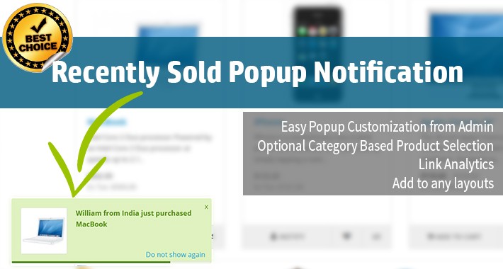 Recently Purchased - Popup Alert