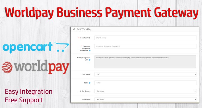 Worldpay Business Payment Gateway for OpenCart 2031 - 2200