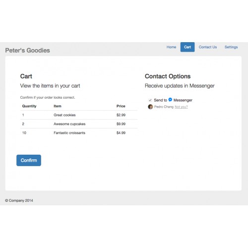 Opencart facebook checkbox plugin messenger opt in