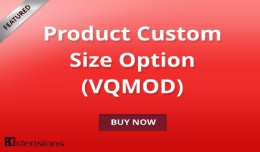 Opencart Product Custom Size Option (OCMOD)