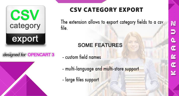 CSV Category Export (Opencart 3)