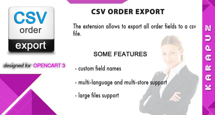 CSV Order Export (Opencart 3)
