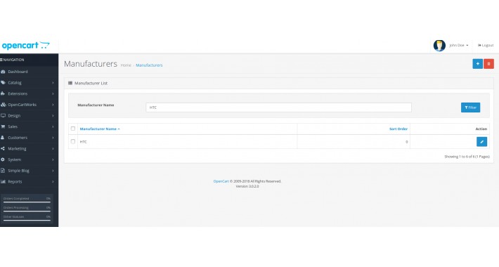 Manufacturer search opencart 3.0.2.0