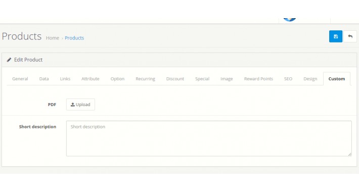 Product custom fields
