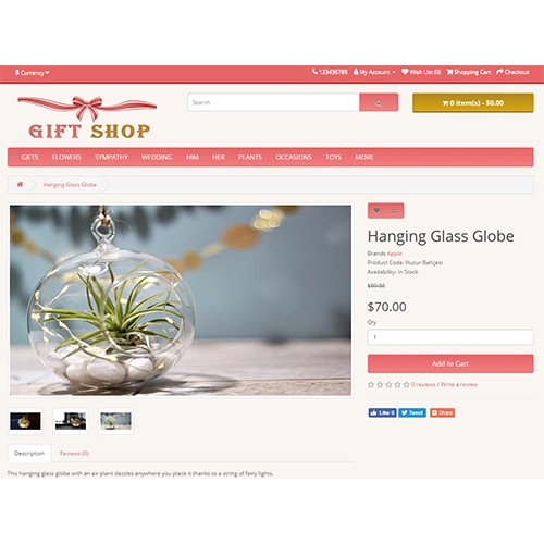 OpenCart Gift Shop Theme