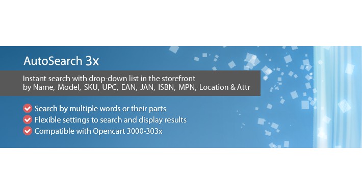 Autosearch 3x - instant search in the storefront for OC 3x