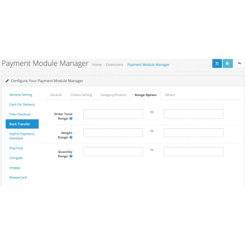 Opencart Payment Modules Manager Restrict Control Payment - 
