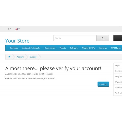 Opencart Email Verification Email Link To Verify Account