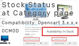 Display the stock status of the products on the ..