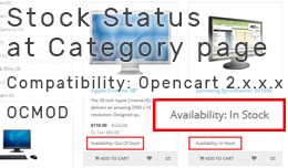 Display the stock status of the products on the ..