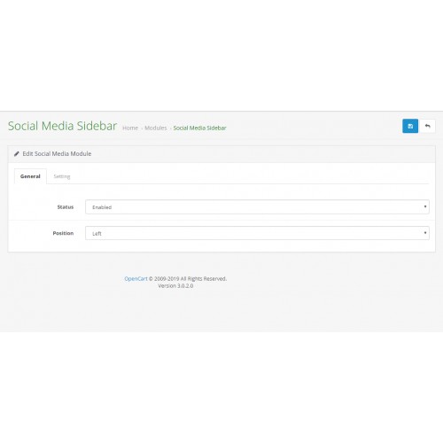 OpenCart Social Media Sidebar (v2.0)