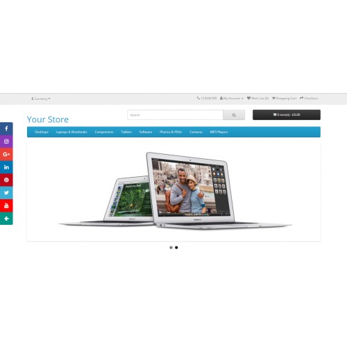 OpenCart Social Media Sidebar (v2.0)