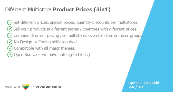 Diferrent / Individual Multistore Product Prices (3 in 1)