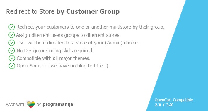 Redirect User to Store by Customer Group