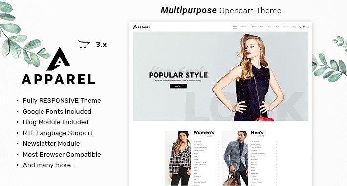 Apparel - Multipurpose Responsive Fashion Opencart 3.x Theme