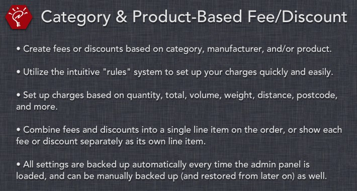 Category & Product-Based Fee/Discount