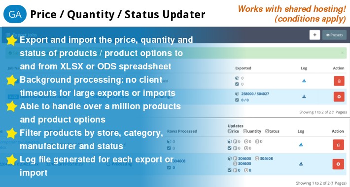 GA Price / Quantity / Status Updater