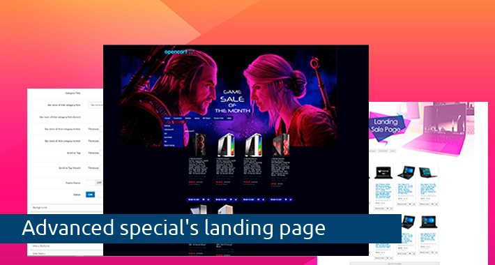 Advanced special's landing page
