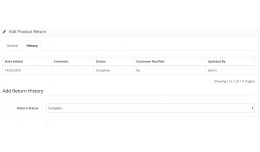 Admin Return Order History Log