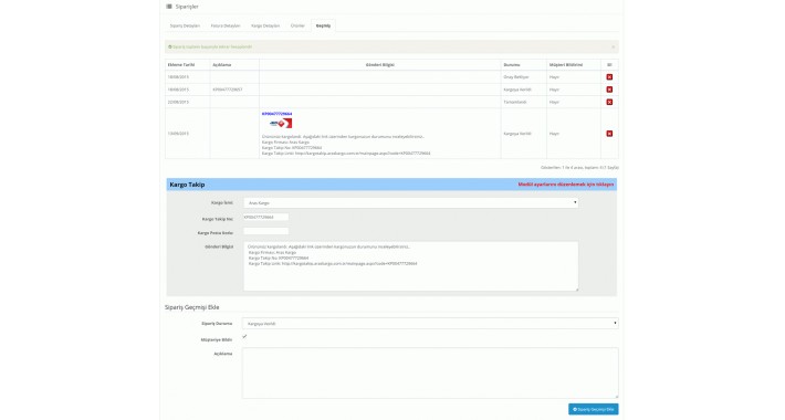 Opencart Opencart Full Aras Api Entegrasyonu