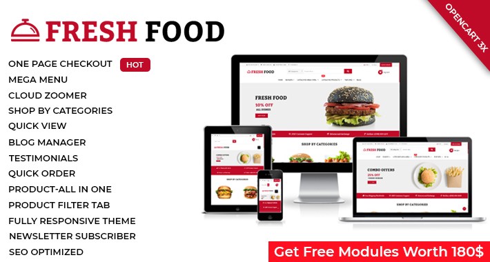 Food Shop - OpenCart 3 Multi-Purpose Theme