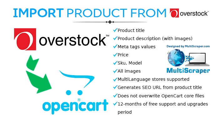 OpenCart - Import Product From Overstock.com