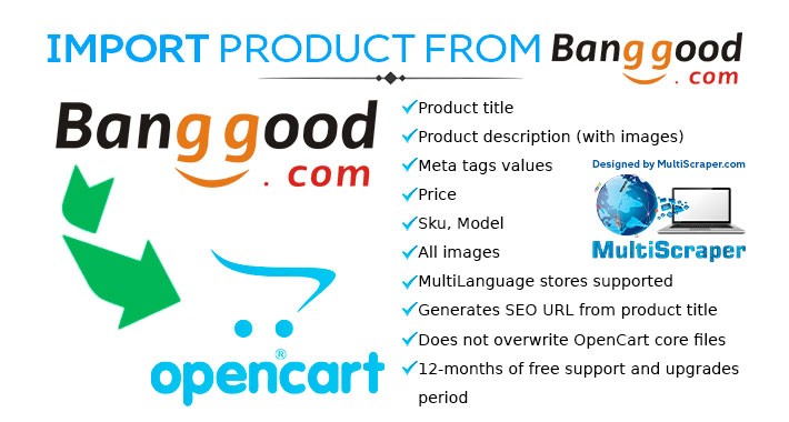 OpenCart - Import Product From Banggood