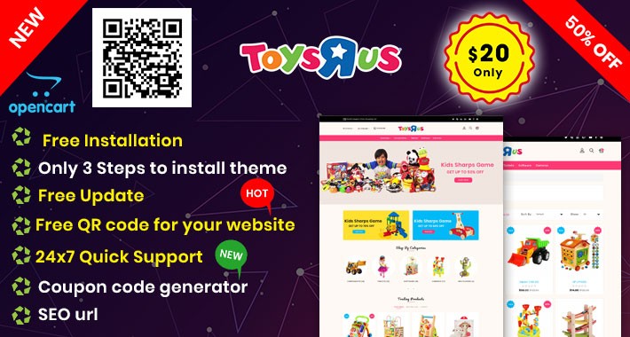 KidsToys Opencart 3.x Theme (Free Installation)