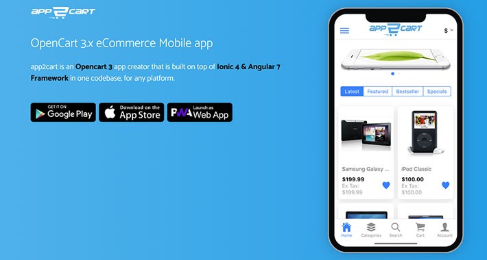 OpenCart - OpenCart 3 - Ionic 4 Mobile App Builder with API Module