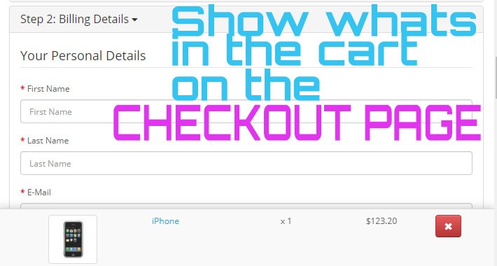 Show Cart On Checkout Page