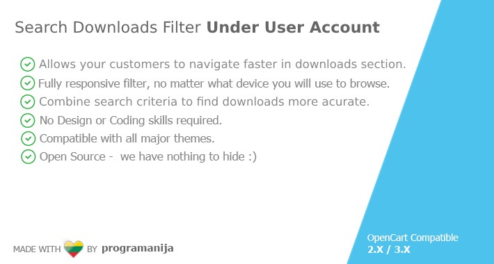 Search Downloads Filter Under User Account