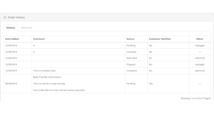 Sales order - History with editors (users)