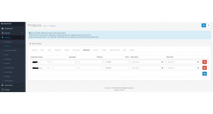 MULTI-STORE: Different Prices for the same product by Wid