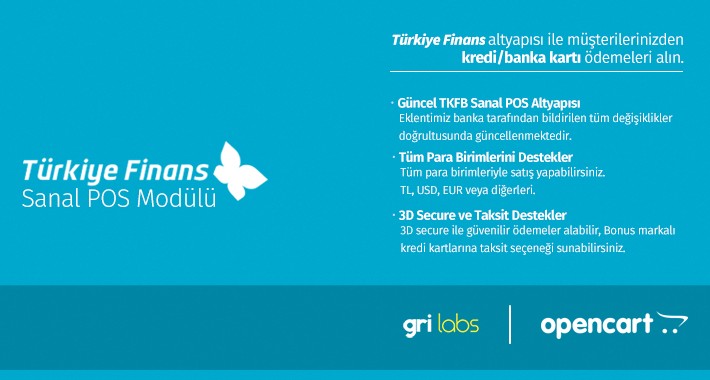 Türkiye Finans OpenCart Sanal POS Modülü - Türkiye Finans vPOS