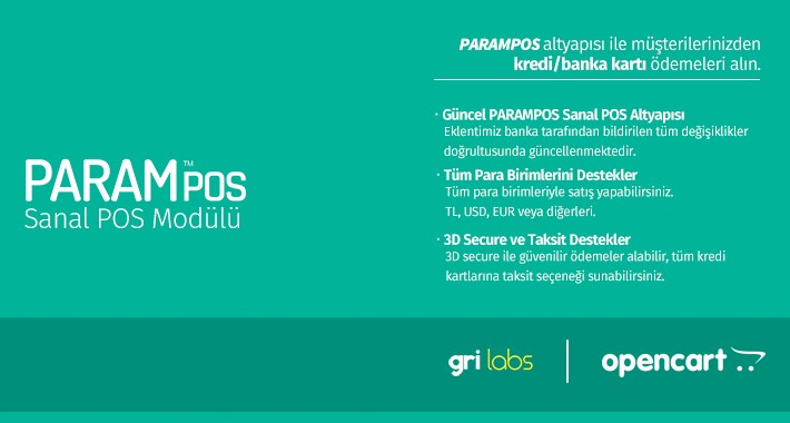 ParamPOS (TurkPOS) OpenCart Sanal POS Modülü - ParamPOS OpenCart