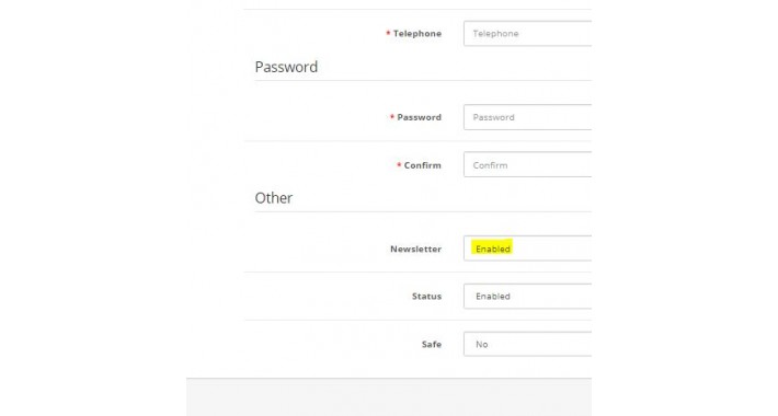 Newsletter Yes by default in Admin, Checkout, Register 3x ocmod