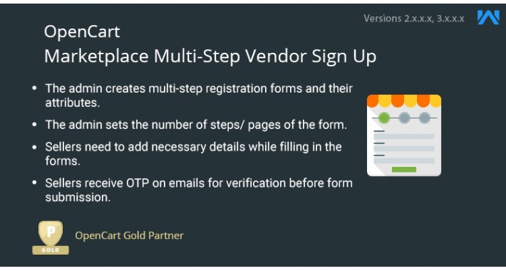 Opencart Marketplace Multi Step Vendor Signup