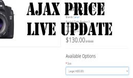 Ajax live price update on radio and select option