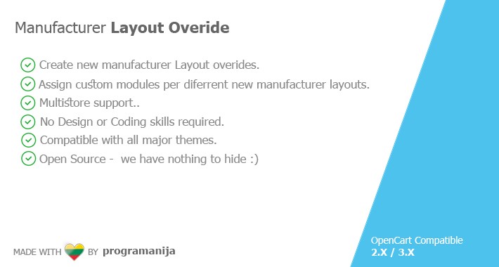 Manufacturer Layout Overide