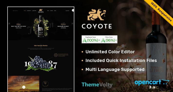 Wine Coyote Shop Mega Premium Opencart Theme