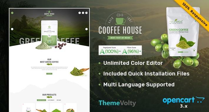 Coffee House Shop Mega Multi Store Premium Opencart Theme