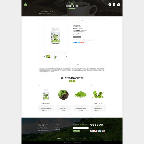 OpenCart - Coffee House Shop Mega Multi Store Premium Opencart Theme