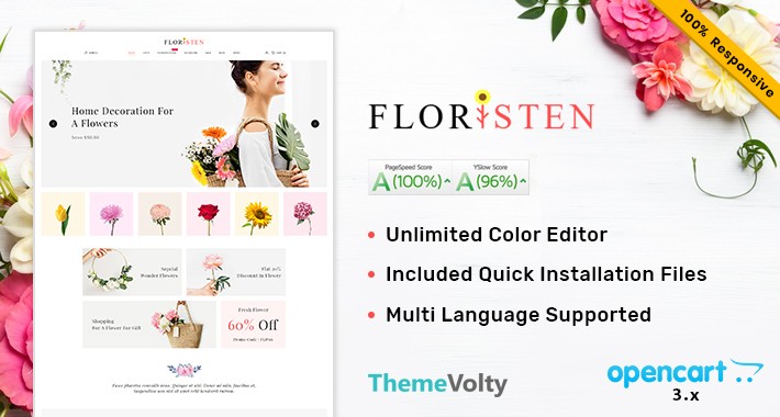 Floristen Flower Mega Multi Store Premium Opencart Theme